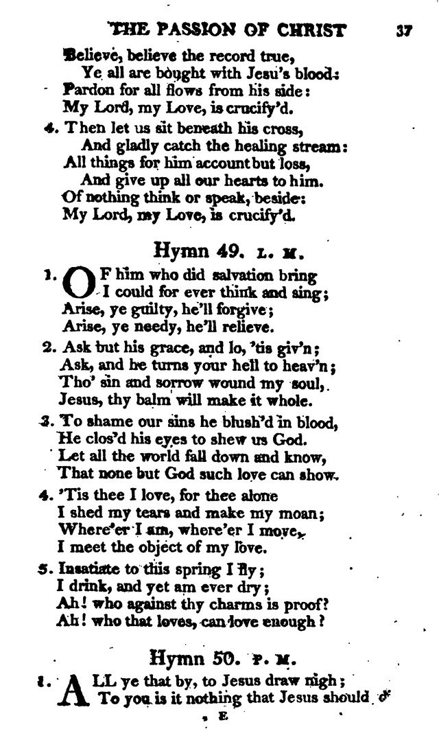 A Choice Selection of Evangelical Hymns, from various authors: for the use of the English Evangelical Lutheran Church in New York page 37