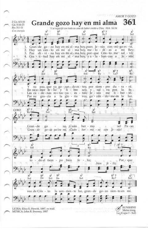 Celebremos Su Gloria 361. Grande gozo hay en mi alma hoy | Hymnary.org