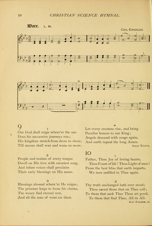 Christian Science Hymnal: a selection of spiritual songs page 10