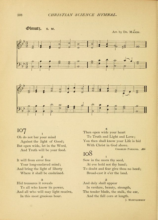 Christian Science Hymnal: a selection of spiritual songs page 108