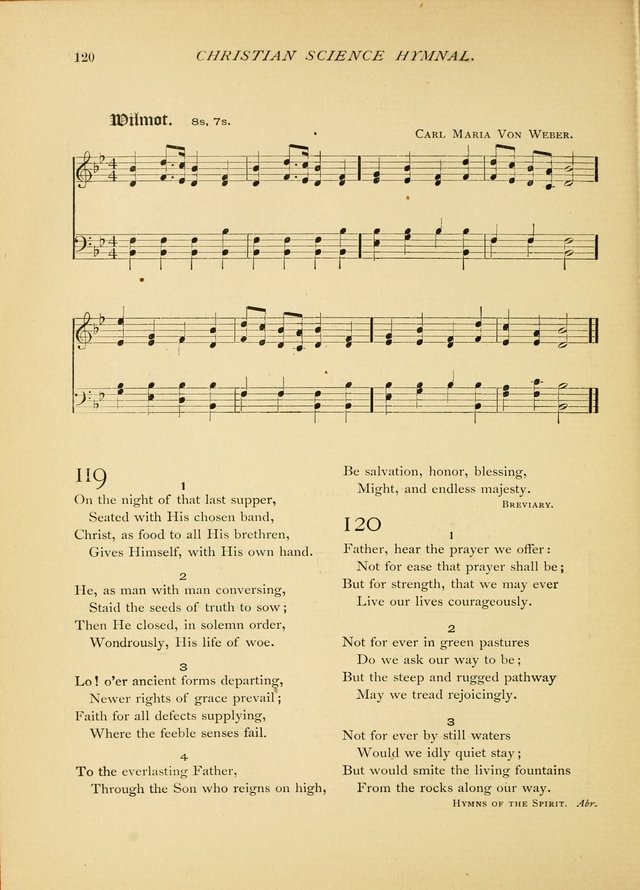 Christian Science Hymnal: a selection of spiritual songs page 120
