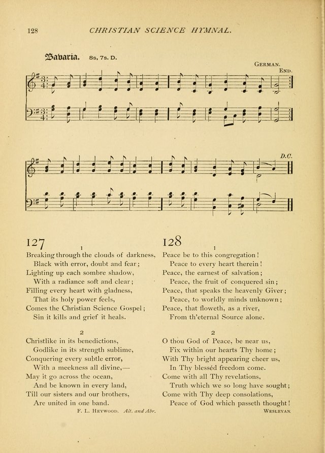Christian Science Hymnal: a selection of spiritual songs page 128