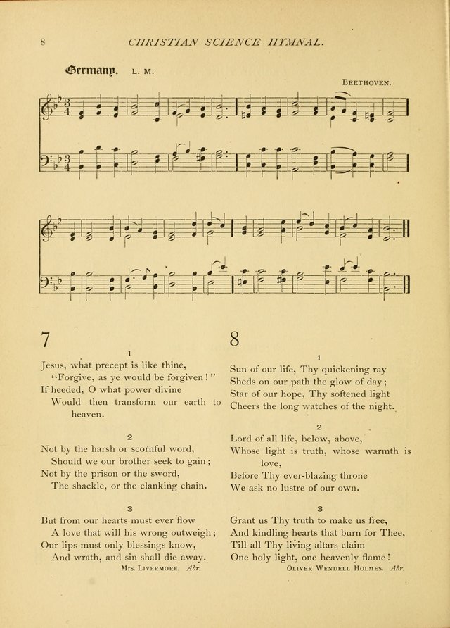 Christian Science Hymnal: a selection of spiritual songs page 8