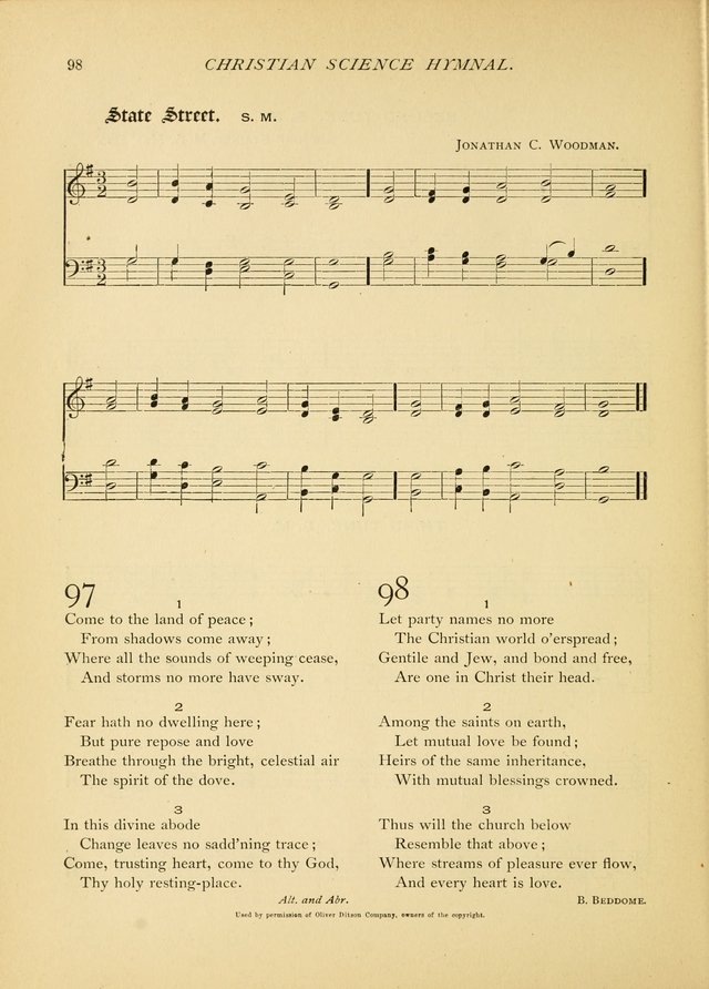 Christian Science Hymnal: a selection of spiritual songs page 98