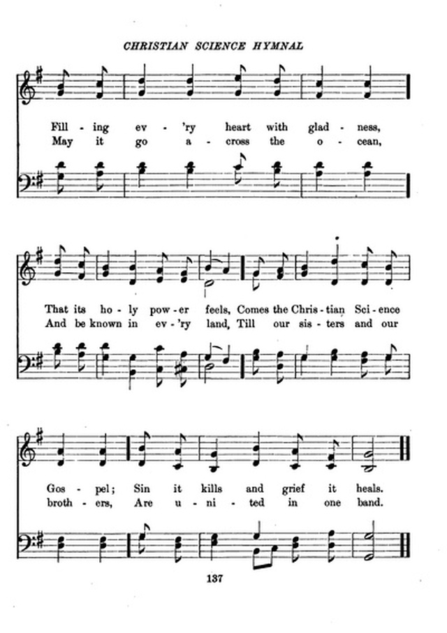 Christian Science Hymnal page 137
