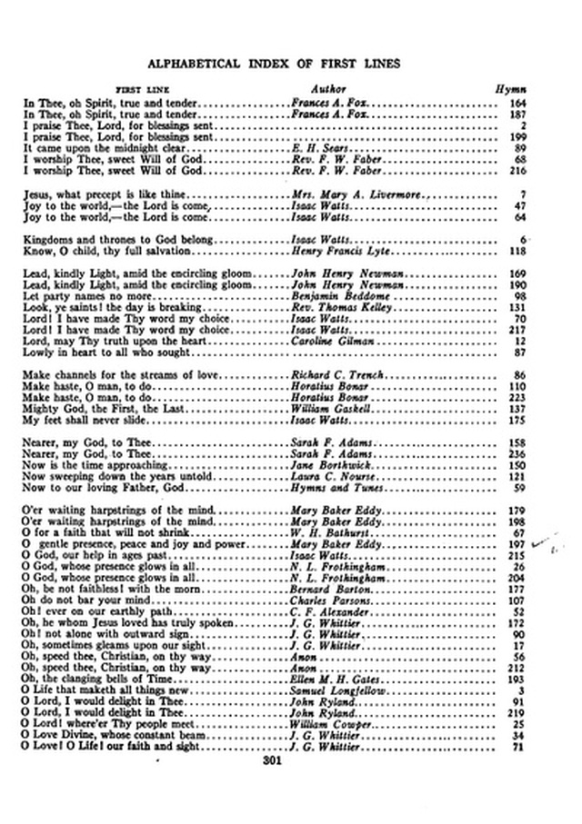 Christian Science Hymnal page 301