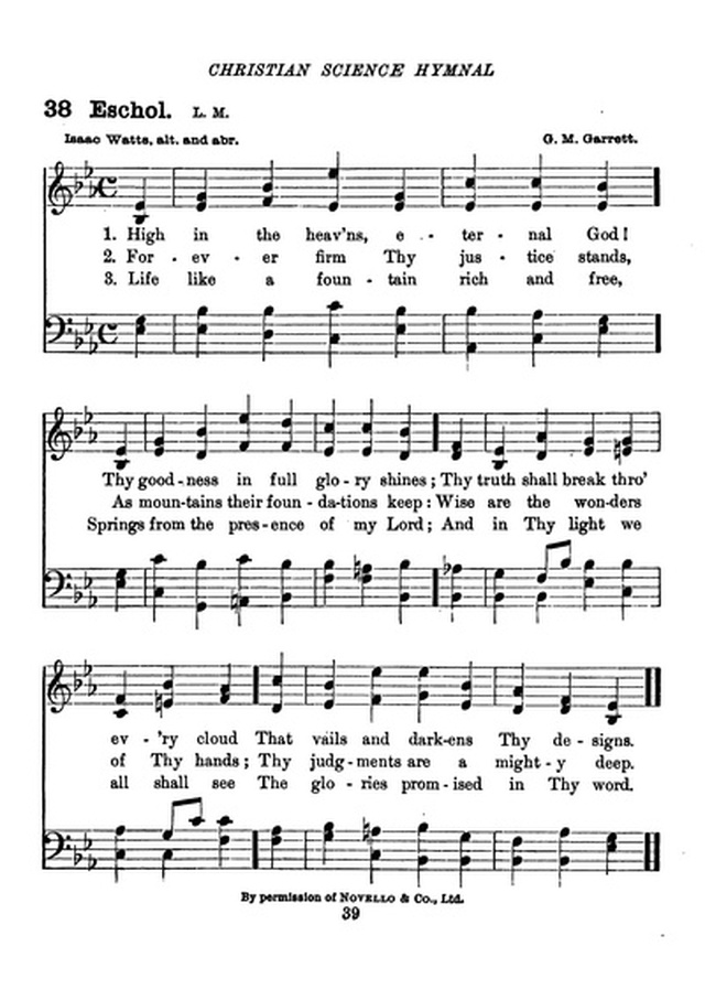 Christian Science Hymnal page 39