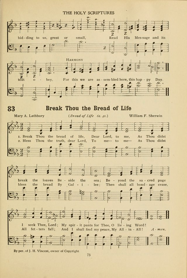 The Church School Hymnal page 73