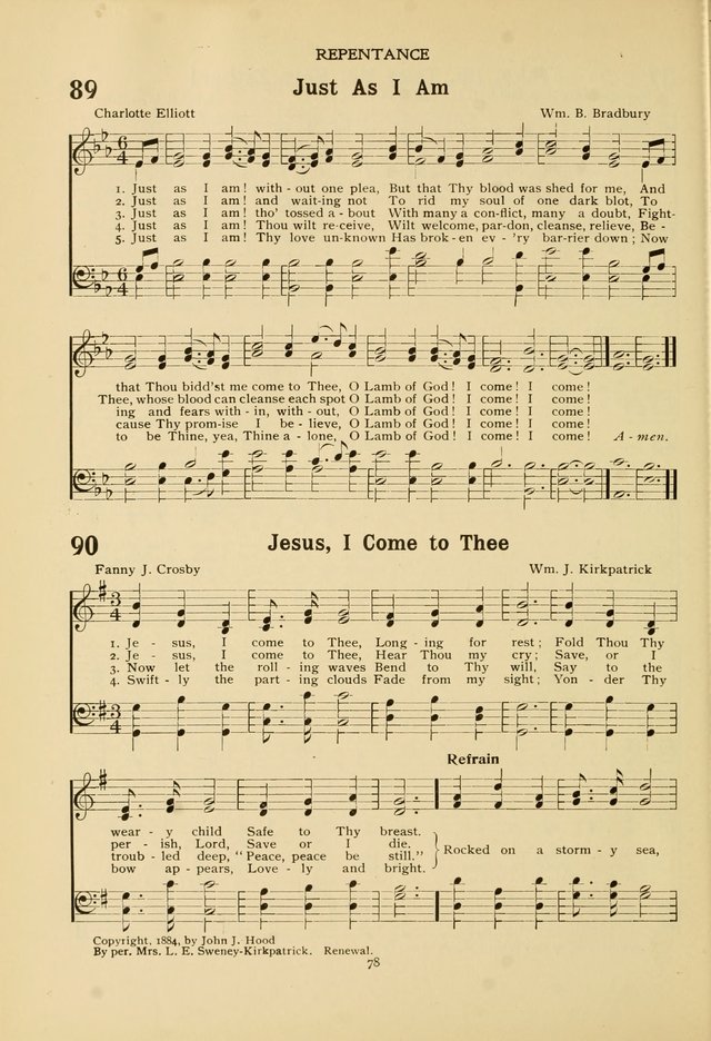 The Church School Hymnal 90. Jesus, I come to Thee, Longing for rest