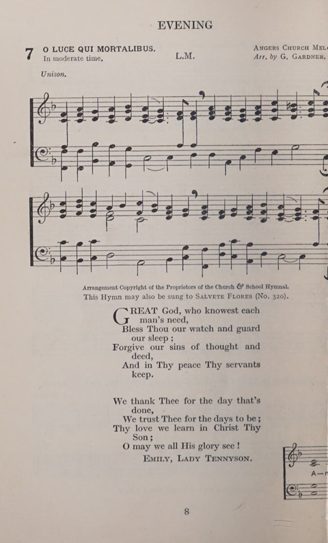 The Church and School Hymnal page 8