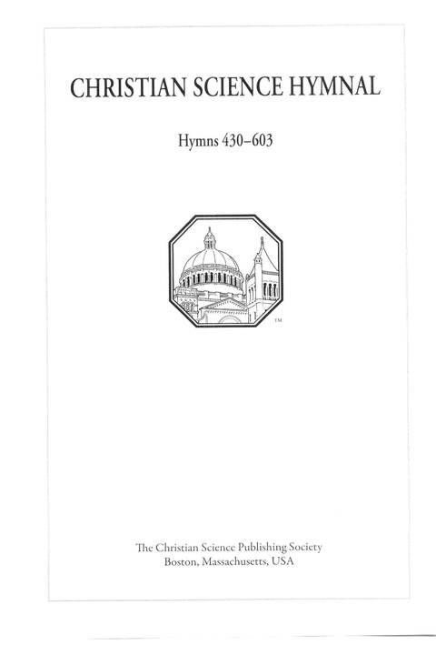 Christian Science Hymnal: Hymns 430-603 page cover