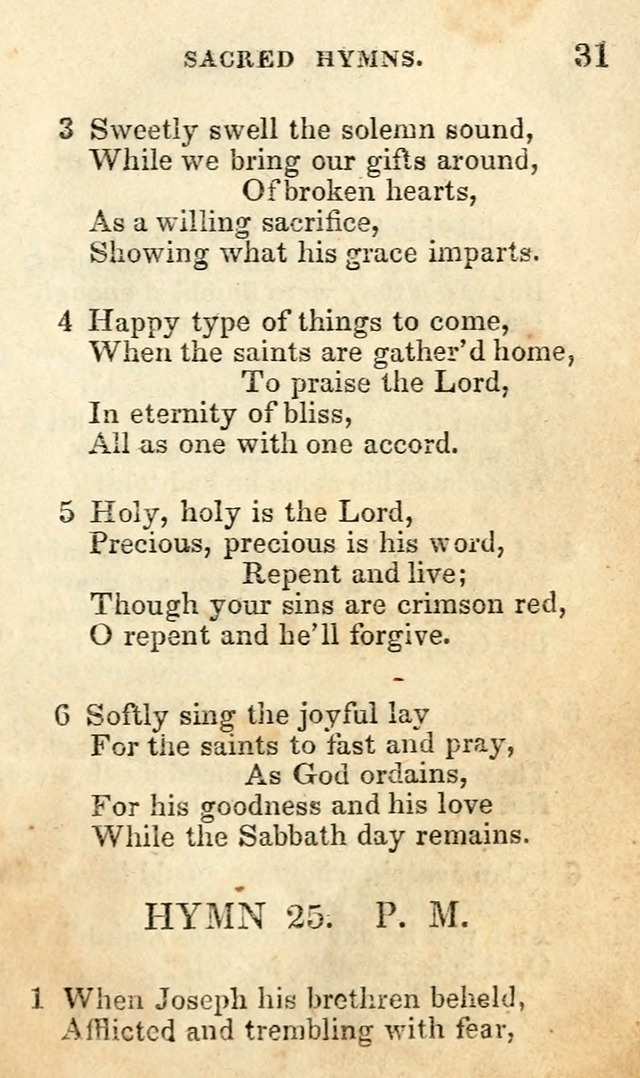 A Collection of Sacred Hymns, for the Church of the Latter Day Saints page 31