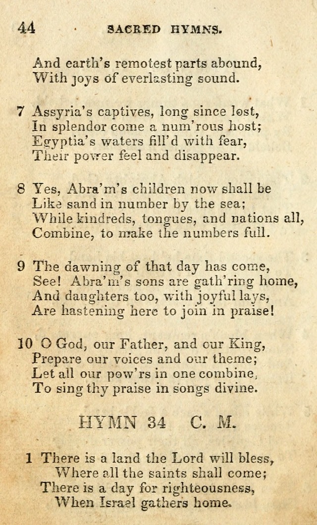 A Collection of Sacred Hymns, for the Church of the Latter Day Saints page 44
