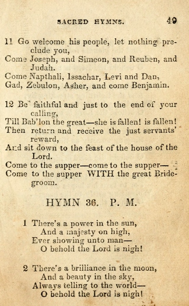 A Collection of Sacred Hymns, for the Church of the Latter Day Saints page 49
