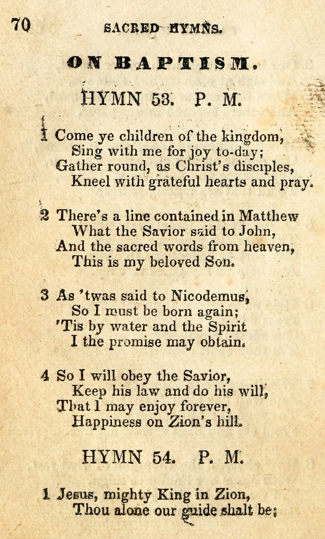 A Collection of Sacred Hymns, for the Church of the Latter Day Saints page 70