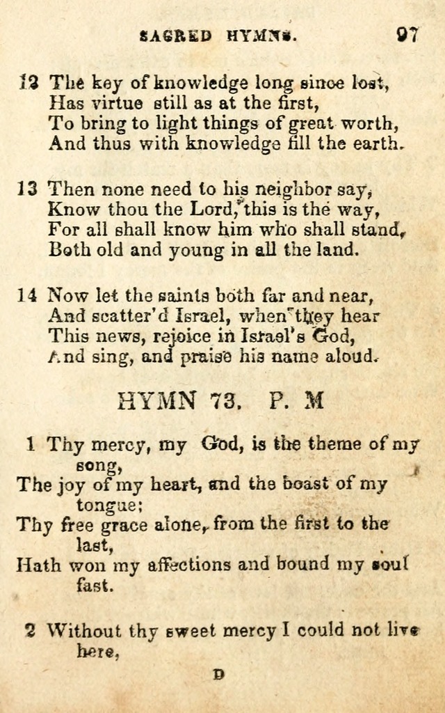 A Collection of Sacred Hymns, for the Church of the Latter Day Saints page 97