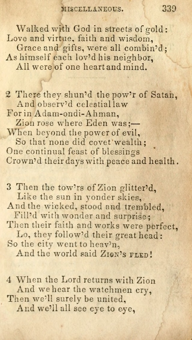 A Collection of Sacred Hymns, for the Church of Jesus Christ of Latter Day Saints page 341