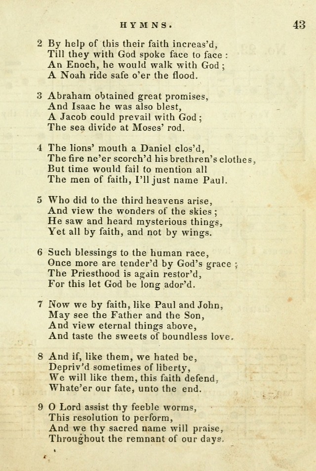 A Collection of Sacred Hymns for the use of the Latter-Day Saints page 43