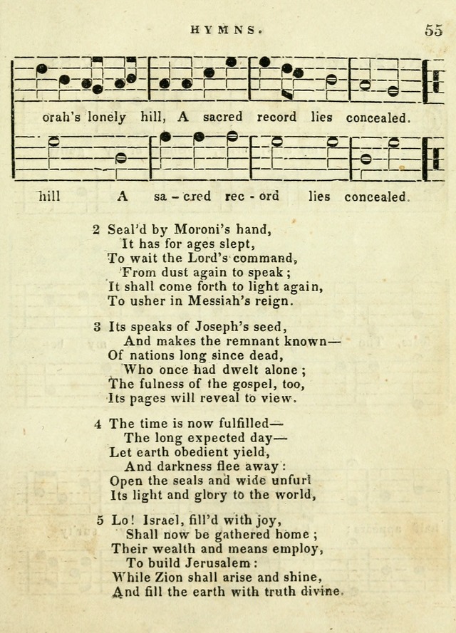 A Collection of Sacred Hymns for the use of the Latter-Day Saints page 55