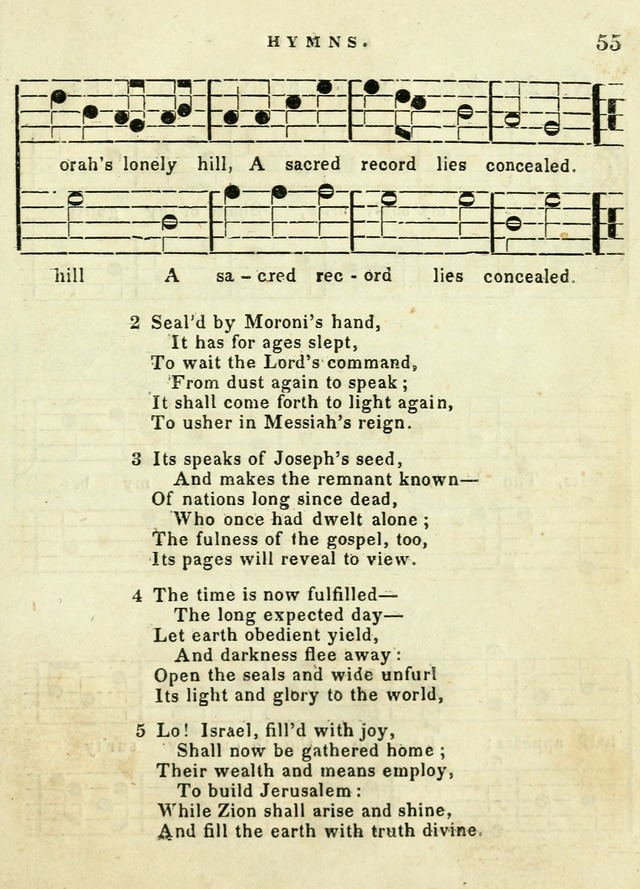 A Collection of Sacred Hymns for the use of the Latter-Day Saints page 55