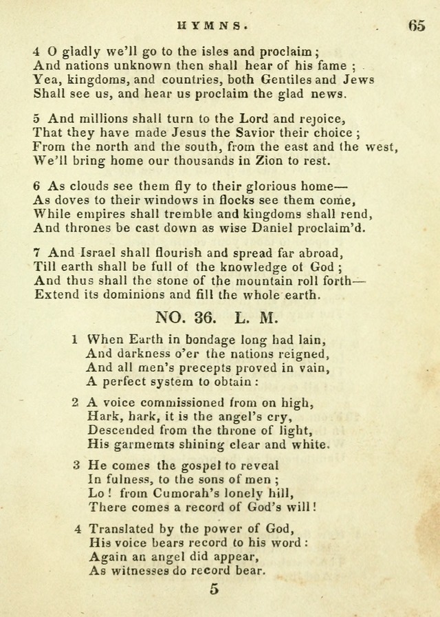 A Collection of Sacred Hymns for the use of the Latter-Day Saints page 65