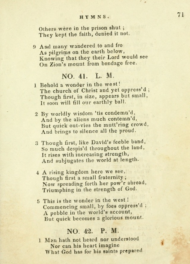 A Collection of Sacred Hymns for the use of the Latter-Day Saints page 71