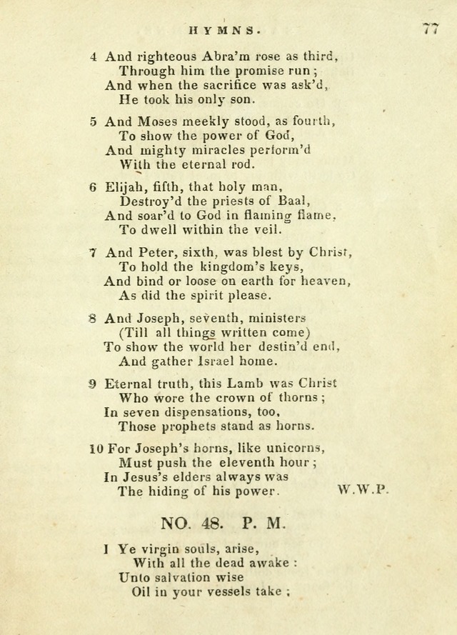 A Collection of Sacred Hymns for the use of the Latter-Day Saints page 77