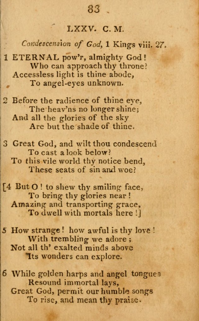 A Choice Selection of Hymns and Spiritual Songs: designed for the use of  the pious page 85