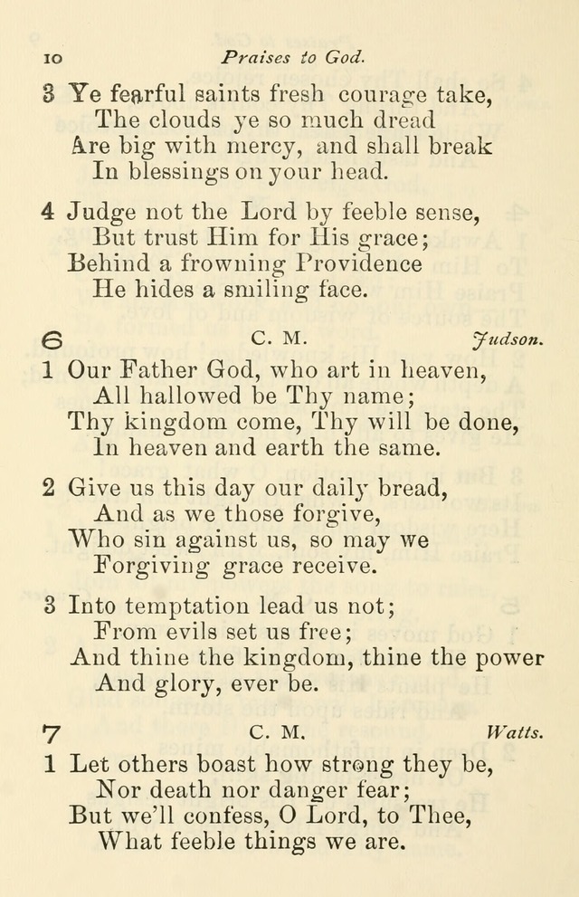 A Choice Selection of Hymns and Spiritual Songs for the use of the Baptist Church and all lovers of song page 13