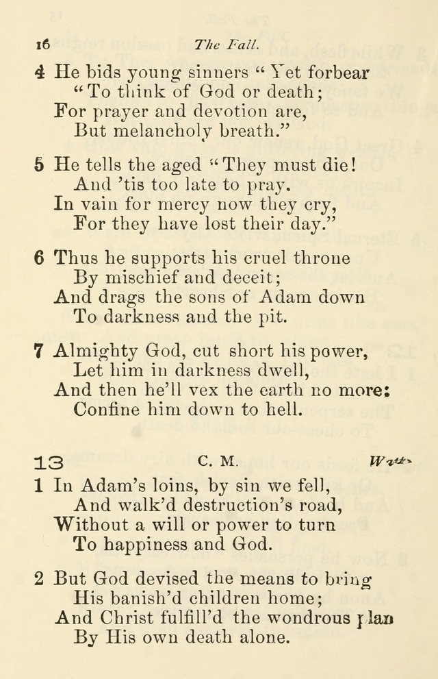 A Choice Selection of Hymns and Spiritual Songs for the use of the Baptist Church and all lovers of song page 19
