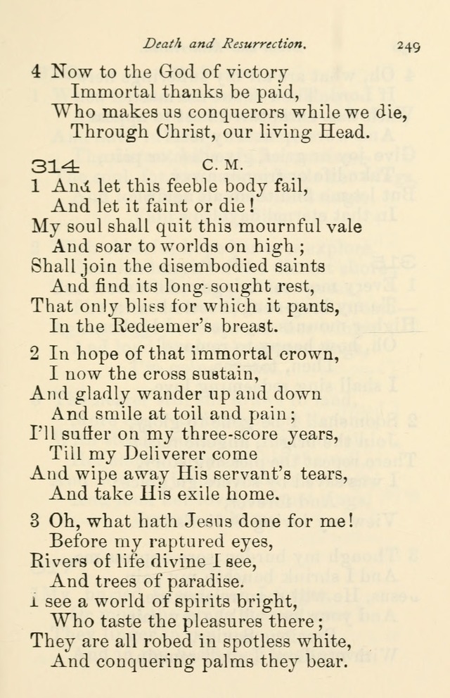A Choice Selection of Hymns and Spiritual Songs for the use of the Baptist Church and all lovers of song page 252