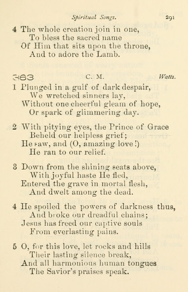A Choice Selection of Hymns and Spiritual Songs for the use of the Baptist Church and all lovers of song page 294