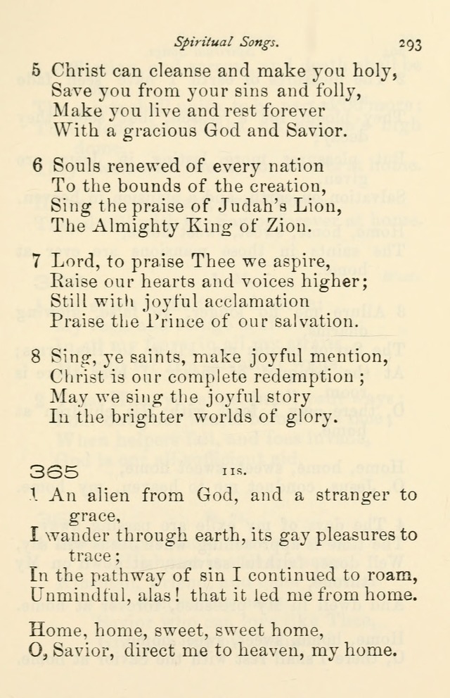A Choice Selection of Hymns and Spiritual Songs for the use of the Baptist Church and all lovers of song page 296