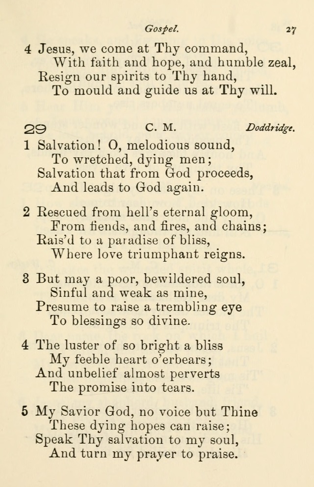 A Choice Selection of Hymns and Spiritual Songs for the use of the Baptist Church and all lovers of song page 30