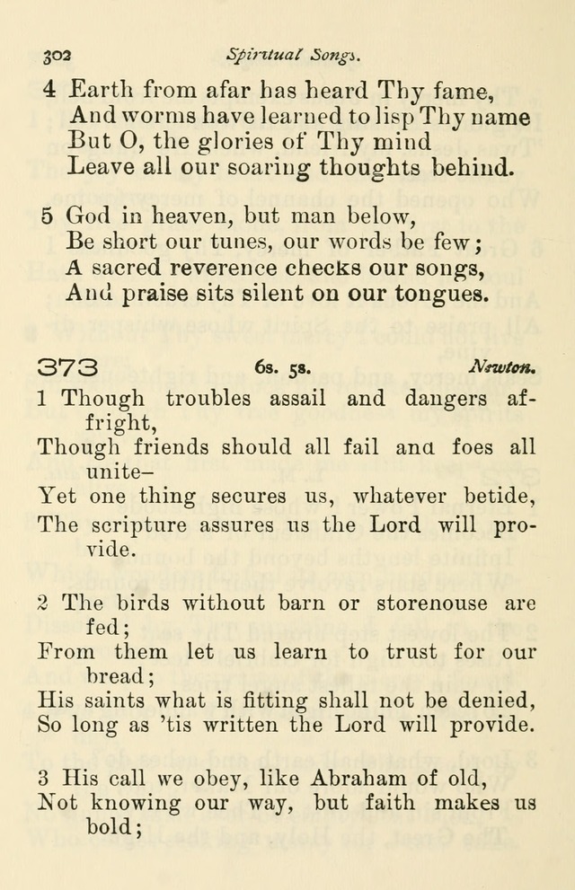 A Choice Selection of Hymns and Spiritual Songs for the use of the Baptist Church and all lovers of song page 305