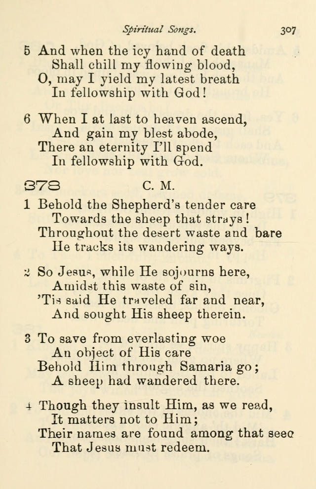 A Choice Selection of Hymns and Spiritual Songs for the use of the Baptist Church and all lovers of song page 310
