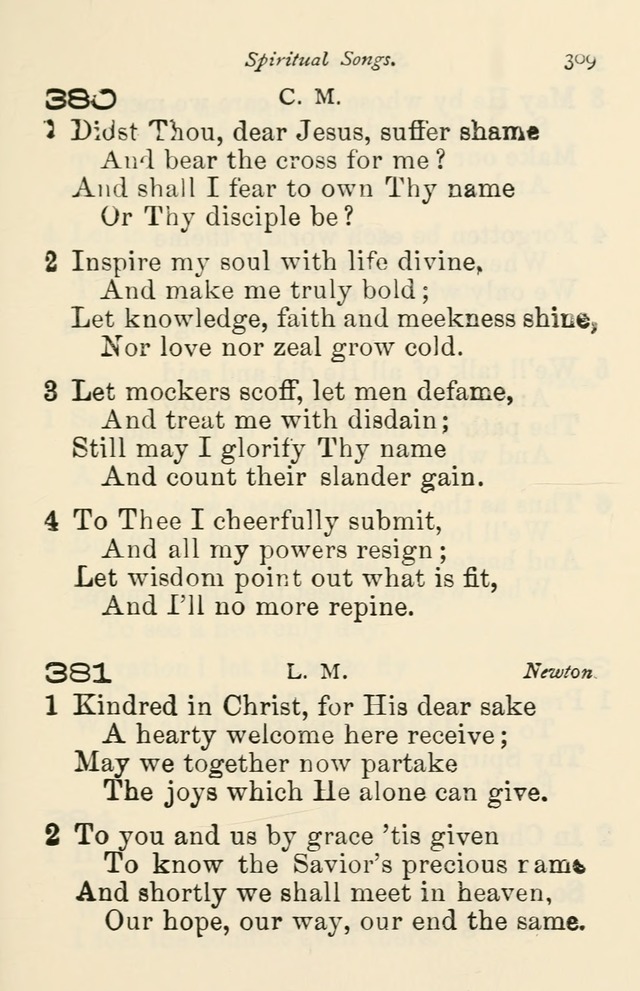 A Choice Selection of Hymns and Spiritual Songs for the use of the Baptist Church and all lovers of song page 312