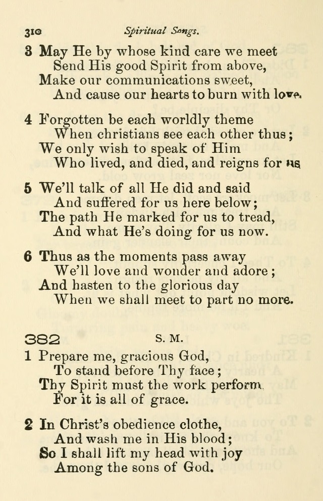 A Choice Selection of Hymns and Spiritual Songs for the use of the Baptist Church and all lovers of song page 313