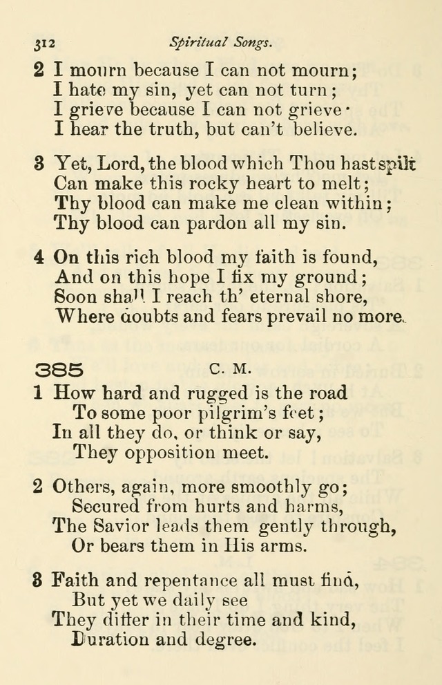 A Choice Selection of Hymns and Spiritual Songs for the use of the Baptist Church and all lovers of song page 315