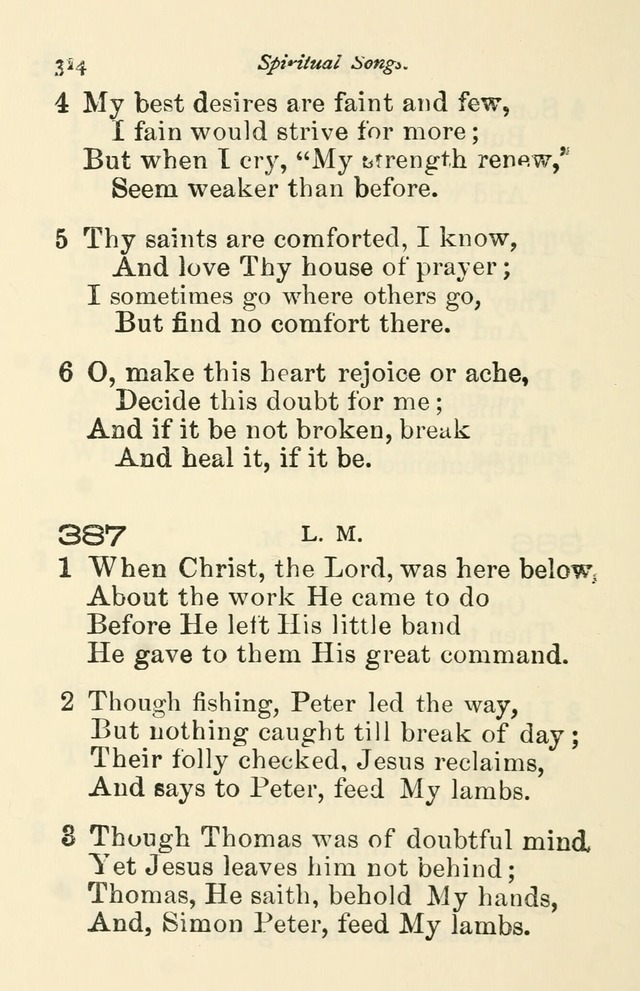 A Choice Selection of Hymns and Spiritual Songs for the use of the Baptist Church and all lovers of song page 317