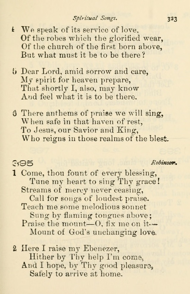 A Choice Selection of Hymns and Spiritual Songs for the use of the Baptist Church and all lovers of song page 326