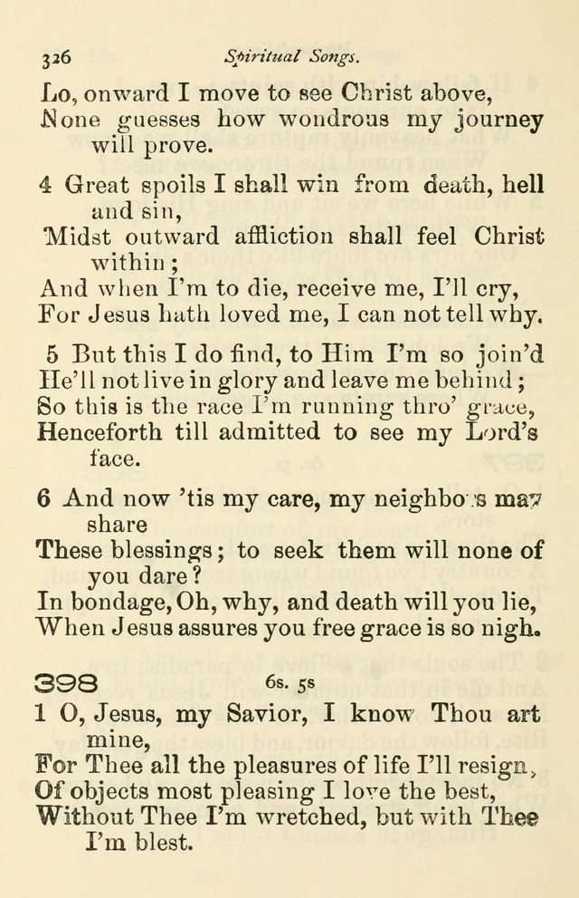 A Choice Selection of Hymns and Spiritual Songs for the use of the Baptist Church and all lovers of song page 329