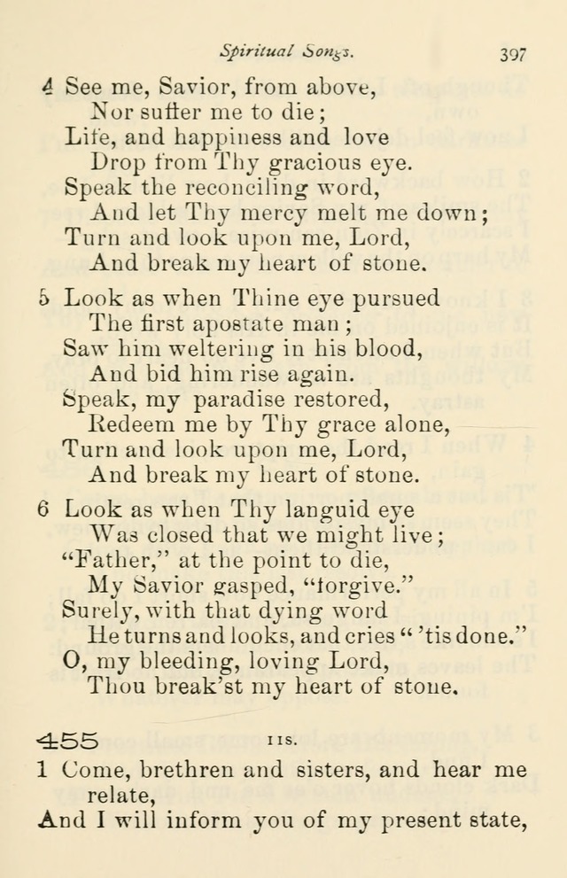 A Choice Selection of Hymns and Spiritual Songs for the use of the Baptist Church and all lovers of song page 400