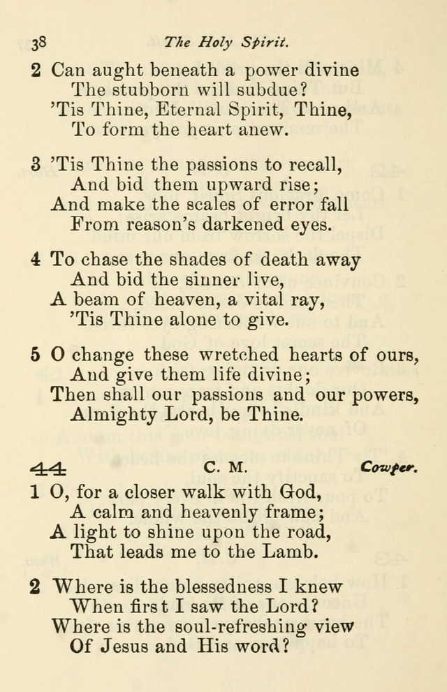 A Choice Selection of Hymns and Spiritual Songs for the use of the Baptist Church and all lovers of song page 41