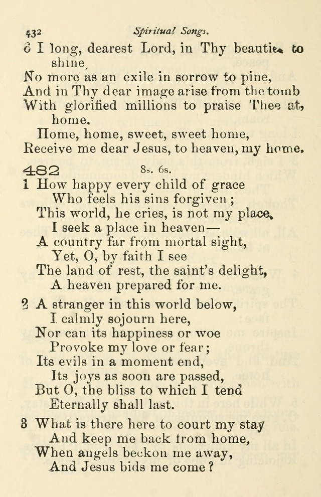 A Choice Selection of Hymns and Spiritual Songs for the use of the Baptist Church and all lovers of song page 435