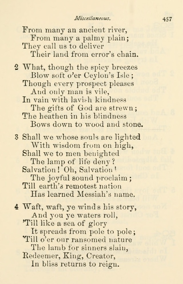 A Choice Selection of Hymns and Spiritual Songs for the use of the Baptist Church and all lovers of song page 460