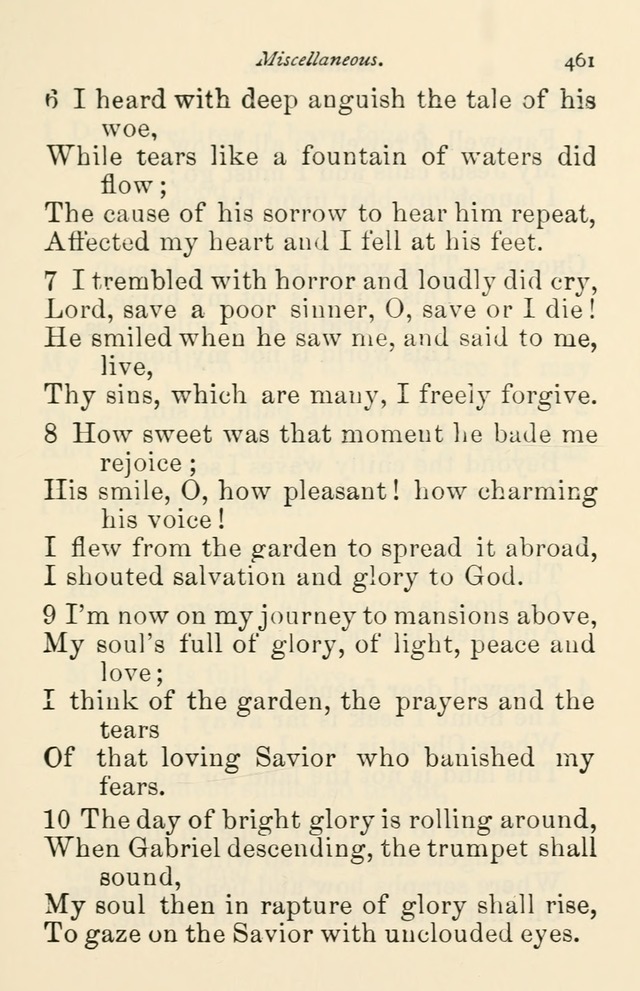 A Choice Selection of Hymns and Spiritual Songs for the use of the Baptist Church and all lovers of song page 464