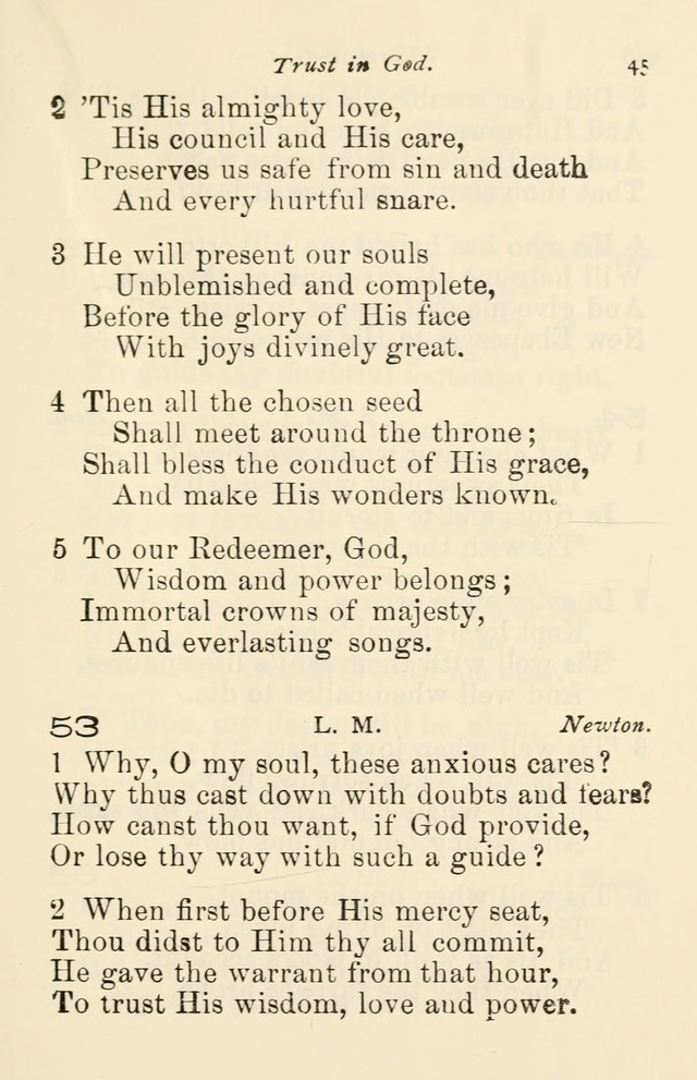 A Choice Selection of Hymns and Spiritual Songs for the use of the Baptist Church and all lovers of song page 48