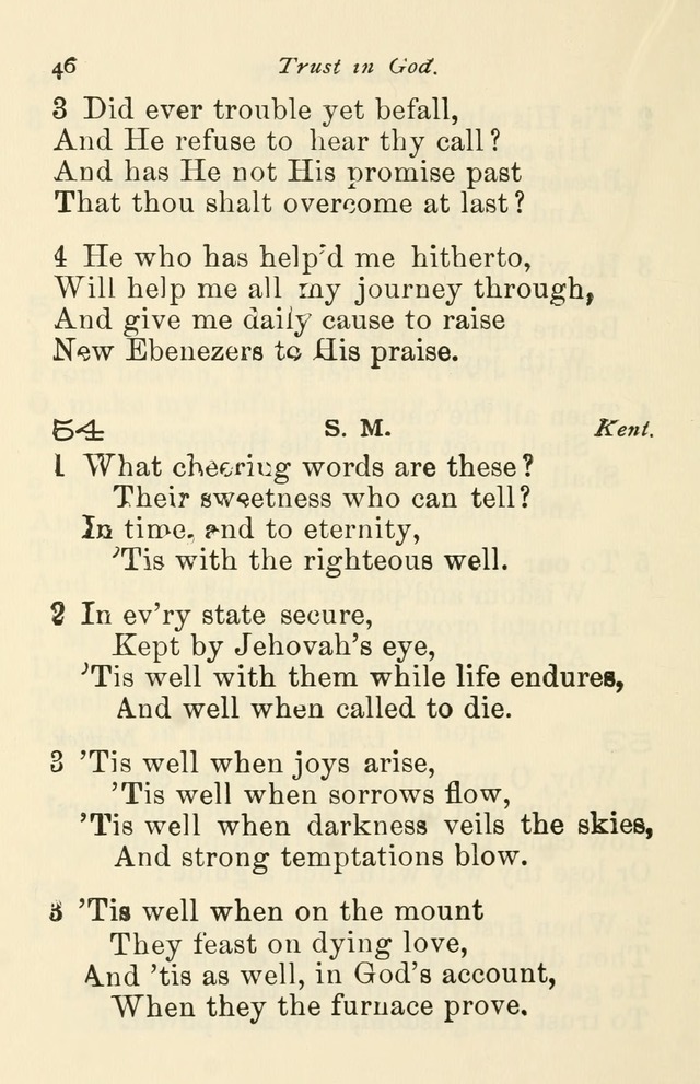 A Choice Selection of Hymns and Spiritual Songs for the use of the Baptist Church and all lovers of song page 49