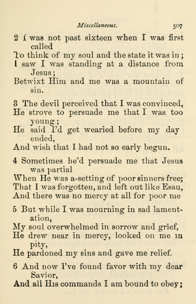 A Choice Selection of Hymns and Spiritual Songs for the use of the Baptist Church and all lovers of song page 510